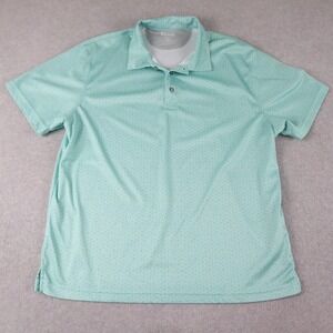 Etonic Polo Shirt Mens XL Performance Golf Green Geometric Pattern Short Sleeve